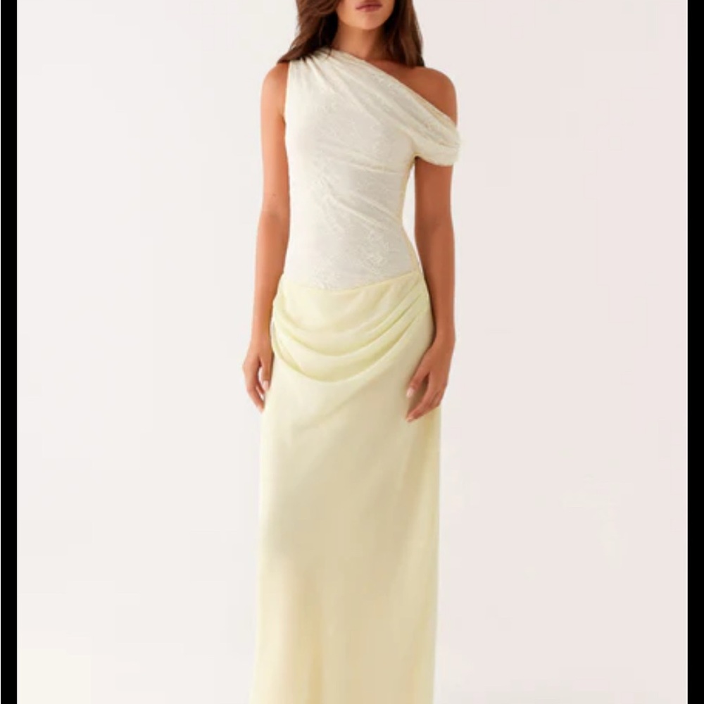 Peppermayo Off-Shoulder Yellow Maxi Dress